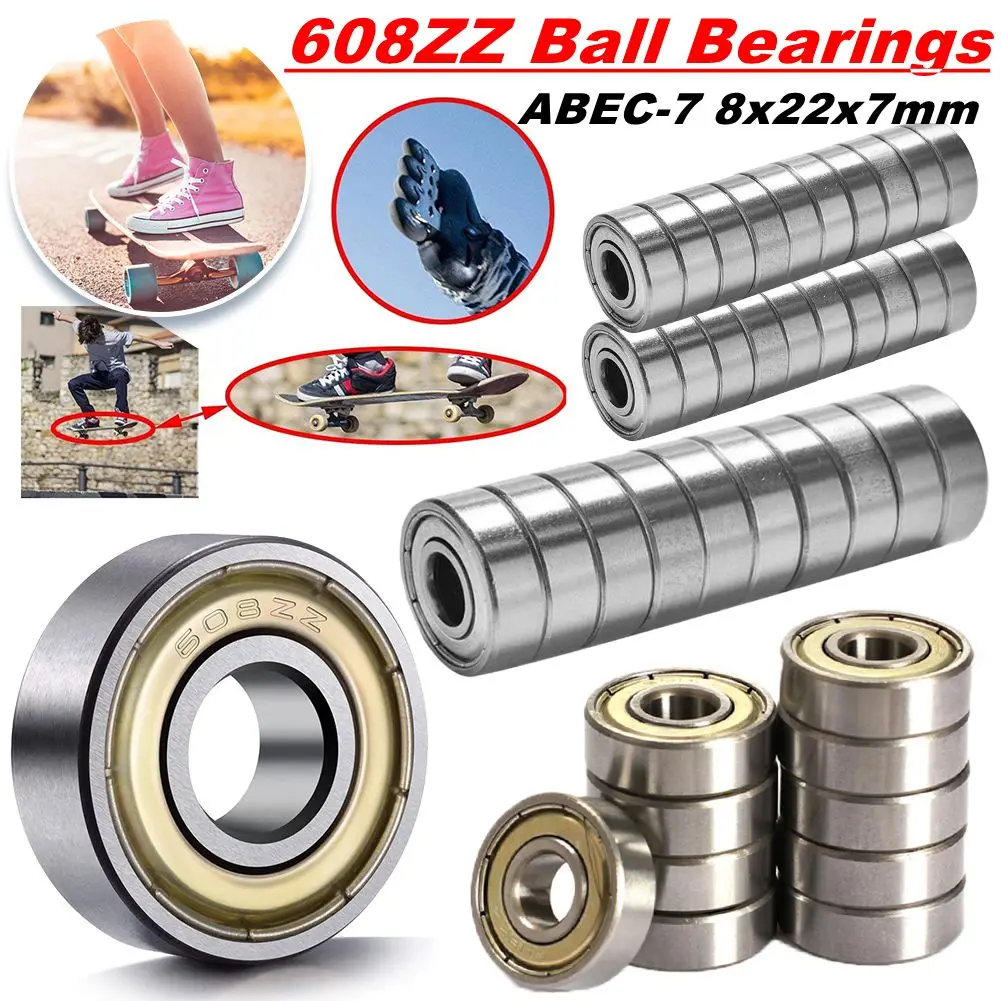 608ZZ Ball Bearing Double Shielded Miniature High-carbon Steel Single Row 40-10pcs