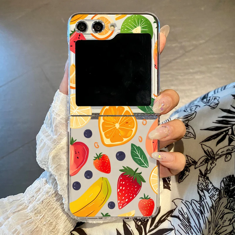 Colorful Fruit Pattern Folding Phone Case - Hard Clear Cover