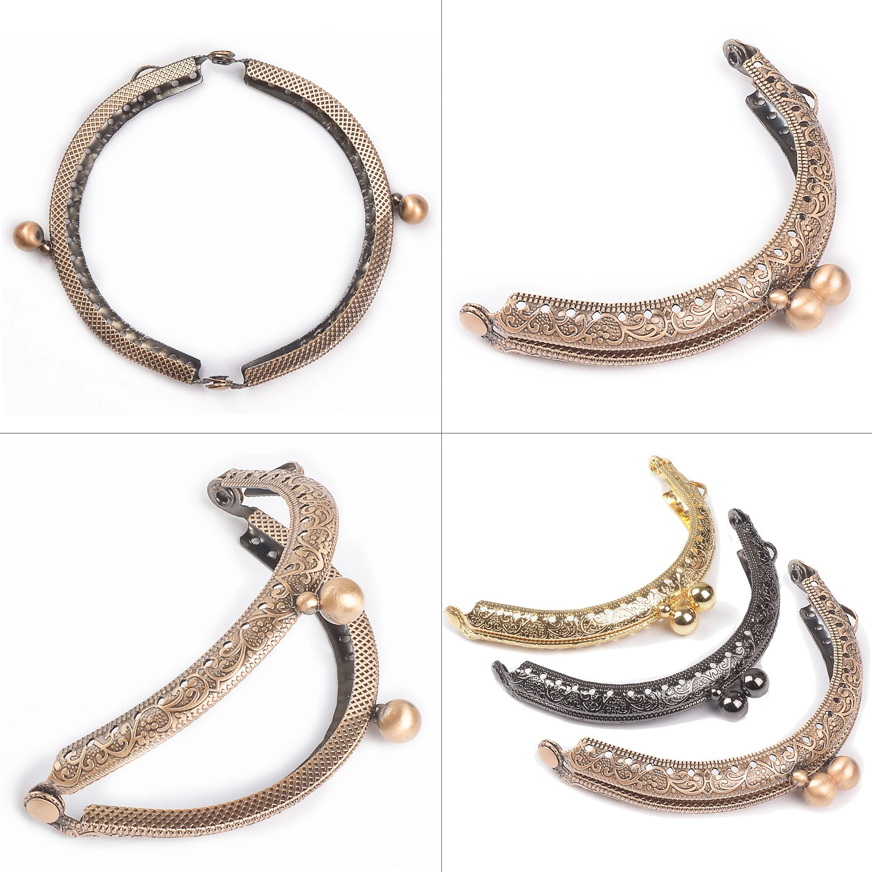 

8.5cm Coin Metal Purse Frame Making Kiss Clasp Lock for Clutch Bag Handle Handbag Accessories Red Bronze Tone Bags Hardware