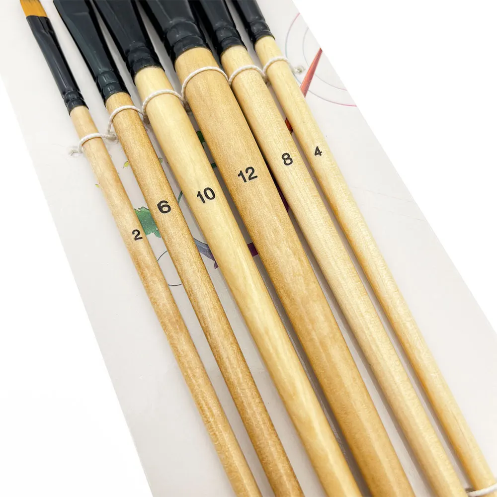 아티스트 Filbert 페인트 브러쉬 세트, 수채화 오일 아크릴 공예용 6개 페인트 브러쉬 세트 Rock & Face Painting