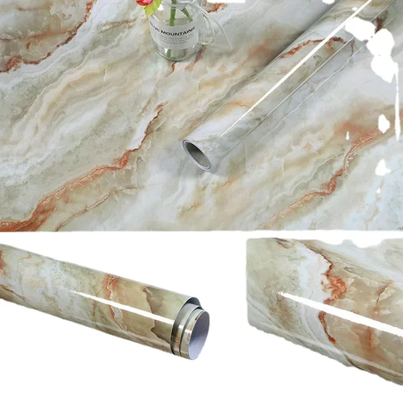대리석 주방 방유 필름 스토브, 방수 방습 자체 접착 벽지, 조리대 캐비닛 리노베이션 타일 스티커