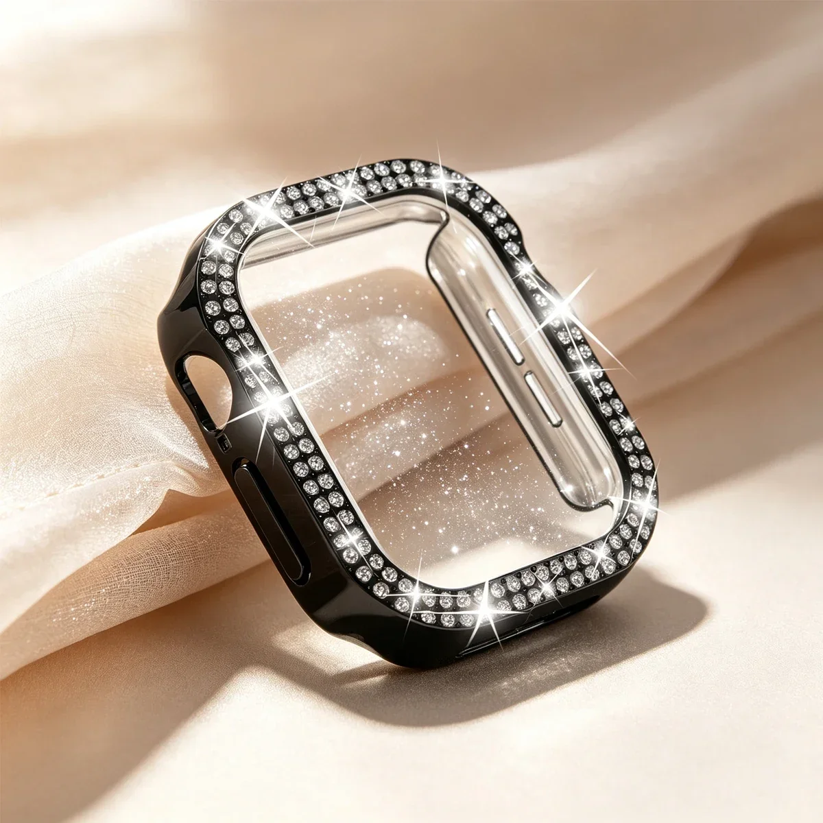 Elegant Diamond Anti-Scratch Bumper Protector for Women's Watch - 46mm/42mm