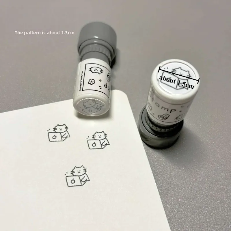 1pc 미니 귀여운 고양이 스탬프 장식 펀치 버튼 학생 저널을위한 높은 외관의 문구류 DIY 스크랩북 수제 공예