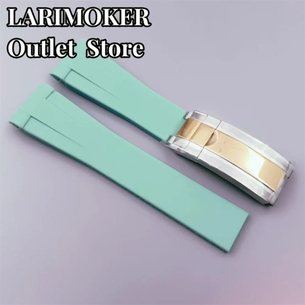 20mm Multi-Color Rubber Watch Strap with Stainless Steel Buckle