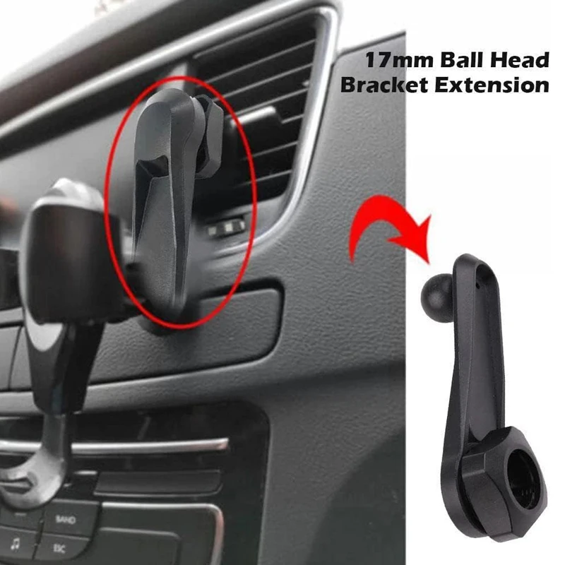 Asta di prolunga per staffa con testa a sfera da 17mm ad angolo morto rotondo da 17mm per supporto per telefono supporto per Tablet presa d'aria per auto GPS DV Dash