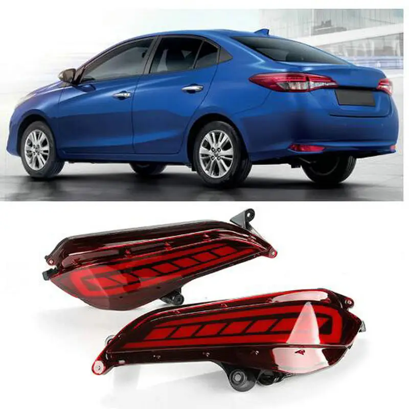 

LED Rear Bumper Lamp Tail Light for Toyota Yaris 2017-2018 Fog Stop Brake Signal Taillight