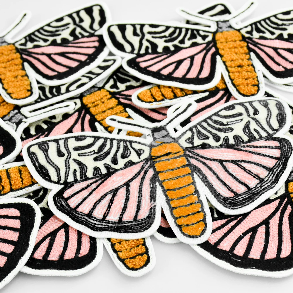 1pcs Cool Moths Embroidery Iron On Patches For Clothes Design DIY Accessory  Applique Stickers