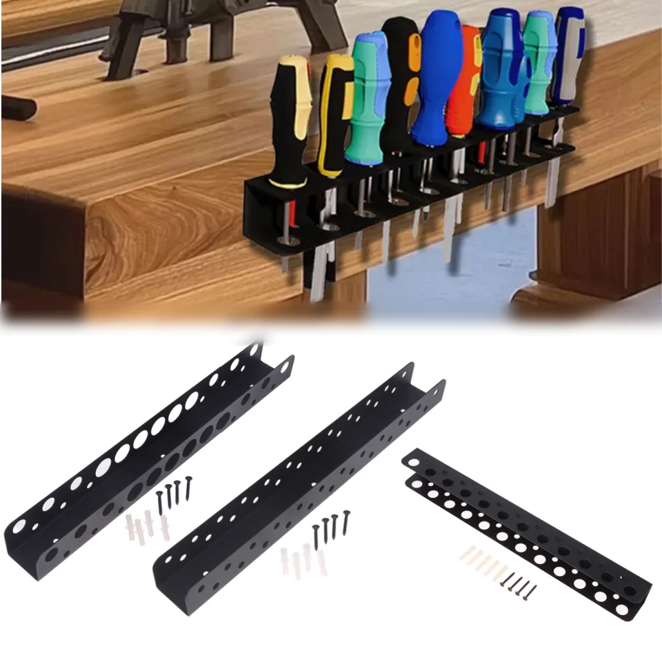 Screwdrivers Rack Metal Wall Mounted Pliers Hanger Shelf Hand Tool Storage And Organization Holder For Basement Garage Workshop