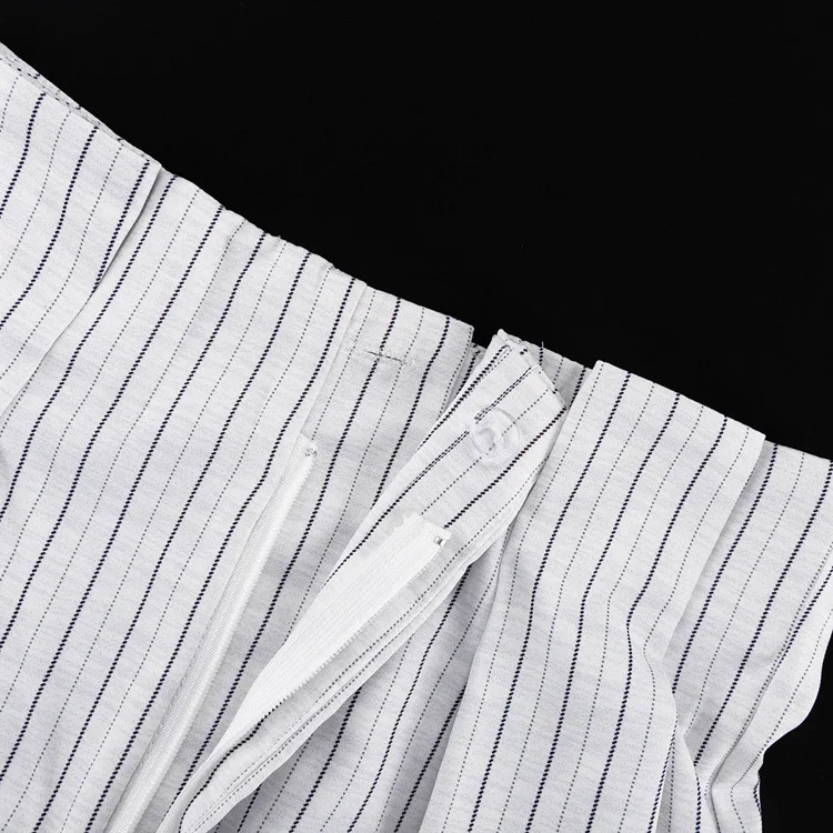 Designer Women's Striped Set Casual Oversized Blazer Two Pieces Set For Women Pullover Long Sleeve Shirt Tops And Shorts