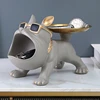 Entryway Key Storage Tray Creative Big Mouthed Dog Shaped Resin And Iron Plate Key Holder For Desk Organization 3