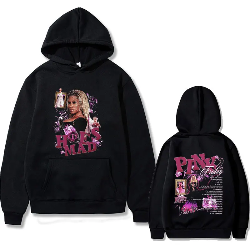 Nicki Minaj Pink Friday 2 2024 World Tour Print Hoodie Men Women's Fashion Hip Hop Streetwear Male Vintage Oversized Hoodies