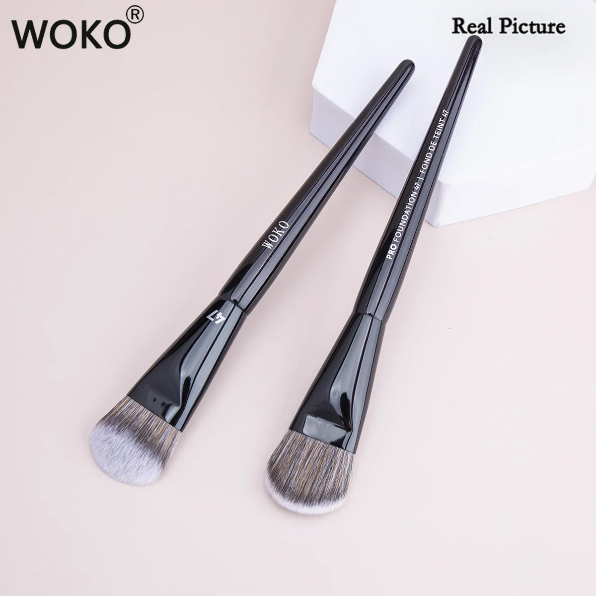 PRO 47 Foundation Brush Broom Foundation Shadow Brush Liquid Cream Blending Blush Angled Professional Makeup Brush Cosmetic Tool 6