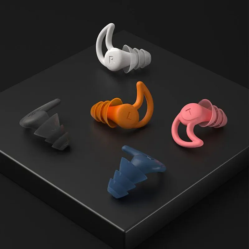 【58】Silicone Earplugs Sound Insulation Earplugs Three-layer Waterproof Swimming Earplugs Super Sound Insulation Noise Reduction 6