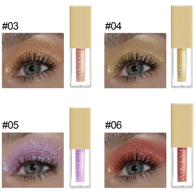 Eye shadow Black Glitter Shimmer Pigment Nude Makeup Waterproof Festival Eyes Metallic Smokey Liquid Cosmetics