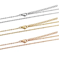 Chaînes à maillons de câble couleur or en acier inoxydable, 10 pièces, pour bricolage de colliers pour femmes, fournitures de fabrication de bijoux, vente en gros, chaîne en vrac 2