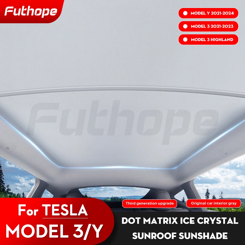 Futhope 3 세대 지붕 차양 2 in 1 Sun Shades For Tesla Mod..