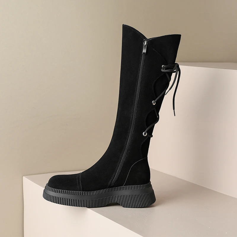 Platform Wedge Women's Autumn Thigh Boots Winter Plush Over the Knee Boots Sexy Female Stretch High Heel Leather Boots New 35-40