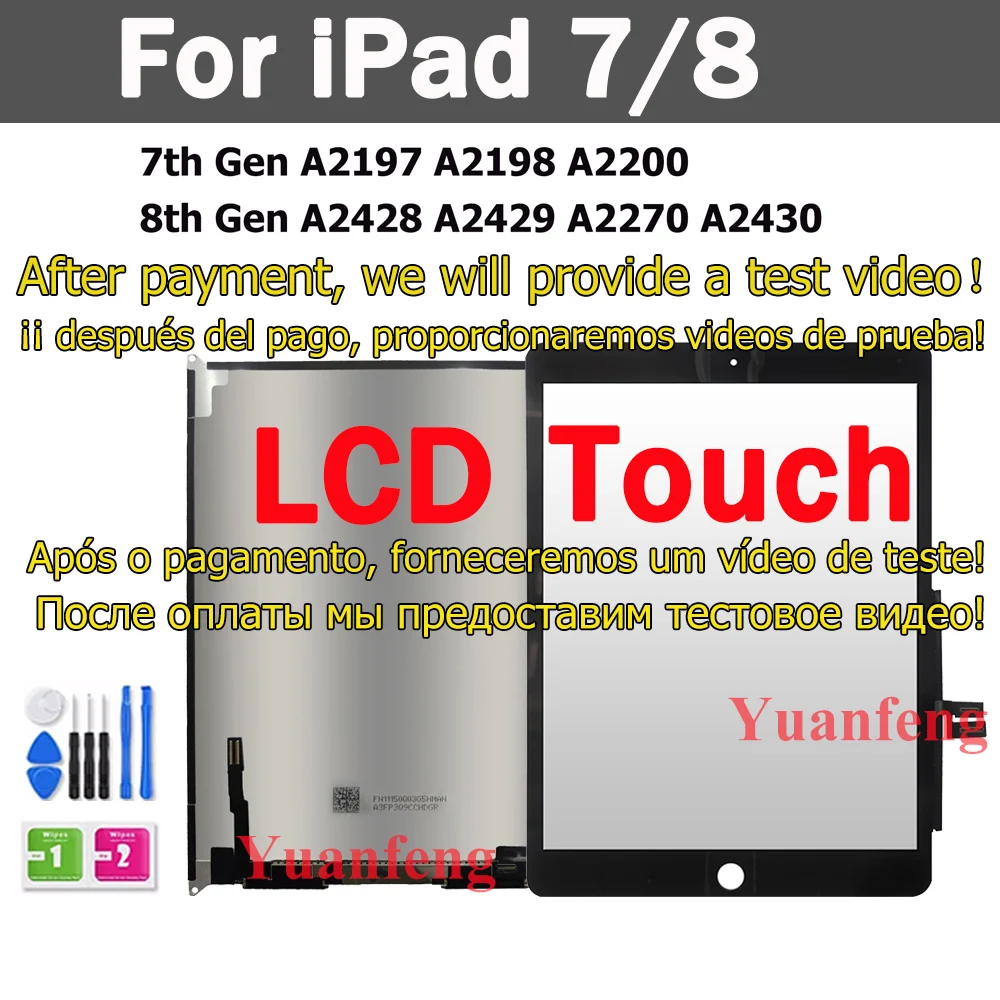 IPad Pro用LCDタッチスクリーン,10.2インチ,2020インチ,A2197