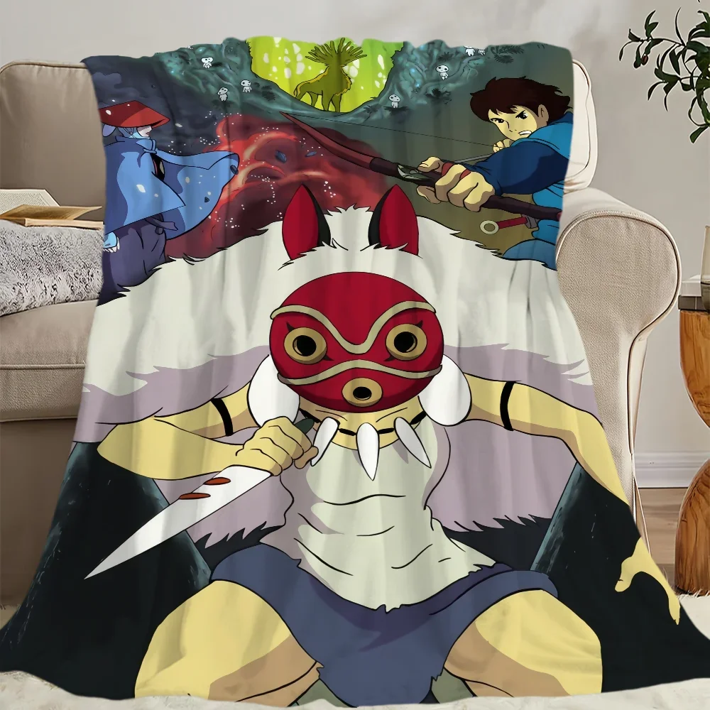 Anime P-Princess-ES M-Mononoke-ES Blanket Skin friendly comfort warm soft plush blanket suitable sofa living room office bedroom 6