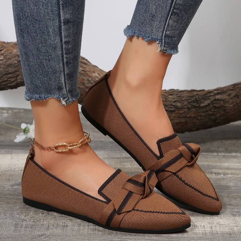 Zapatos planos de Ballet para mujer, sandalias descalzas con punta puntiaguda, tacón bajo informal, marca , novedad en mariposa