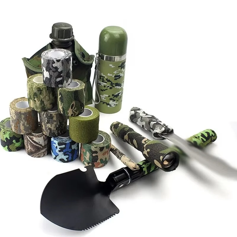 Camouflage Tape DIZETION Tactical Telescopic Non-woven Fabric Outdoor Hunting Finger Protection High Elastic Movement