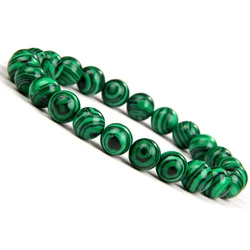 Elegant Natural Green Malachite Stone Handmade Bracelet (8mm)