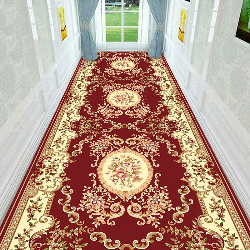 

Chinese Style Corridor Aisle Carpet Hotel Hotel Stairs Non-Slip Floor Mats Home Entrance Carpet Custom Corridor Long Carpet