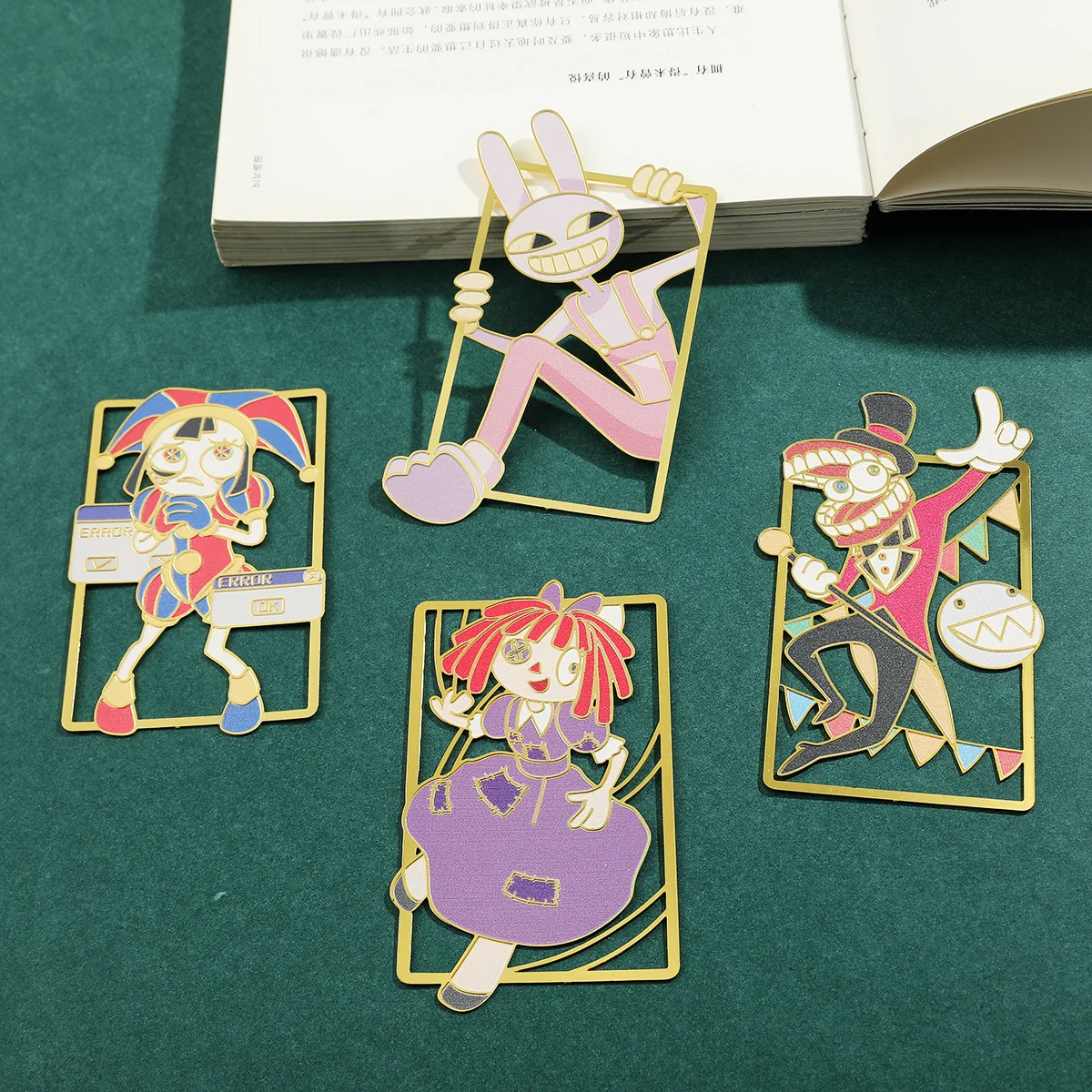 

The Amazing Digital Circus Metal Bookmark Plush Magic Digital Circus Rabbit Joker Student Stationery Christmas Gift For Kids