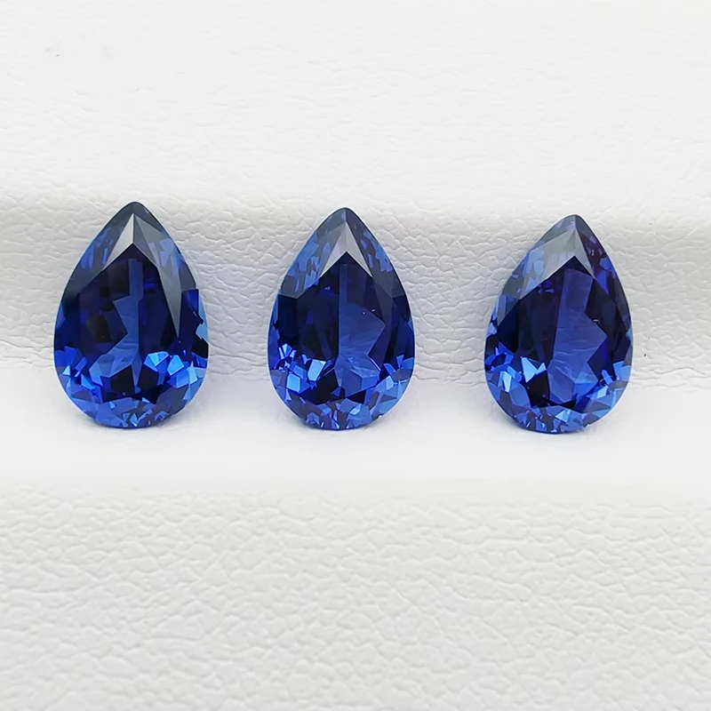 Lab Grown Sapphire Gemstone Pear Shape Royal Blue Loose Gemstones Sapphire For Jewelry Making with AGL Certificate