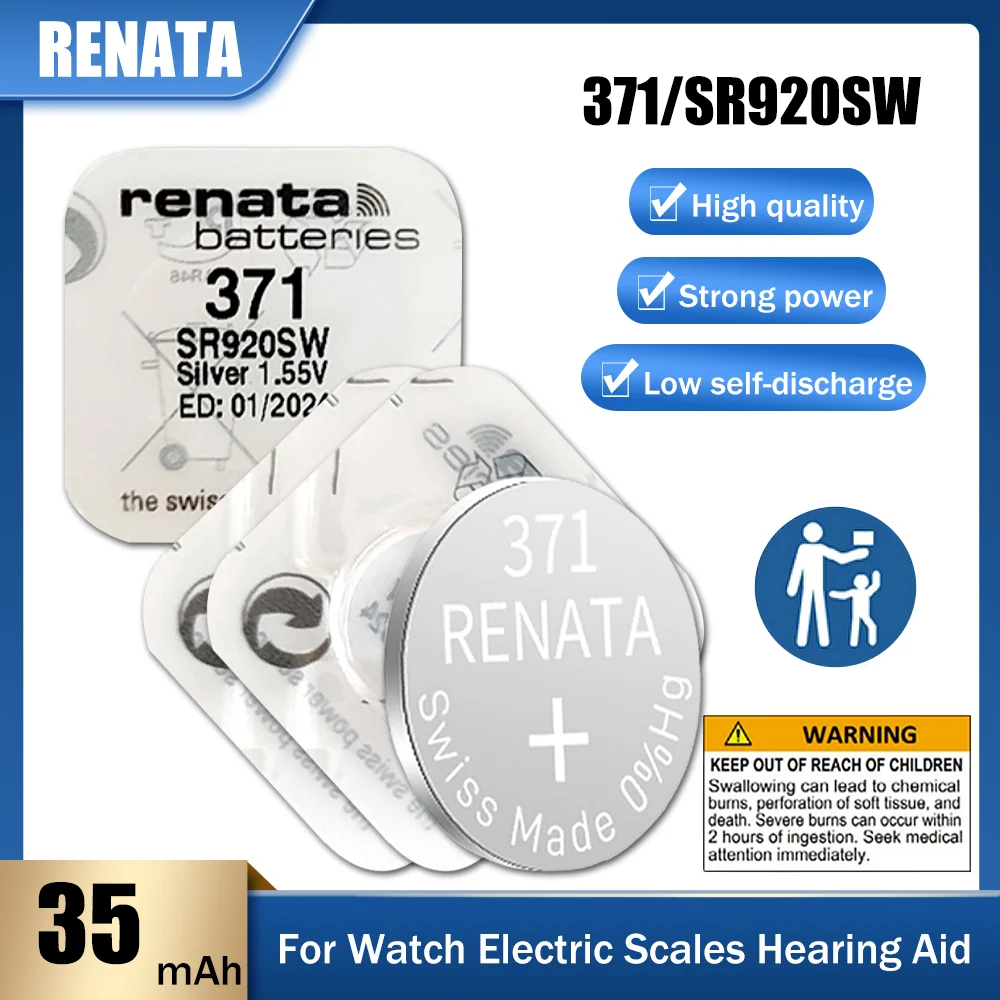 Watch Battery Pile 370 Renata Renata R370 370 SR920W SG6 AG6 Battery