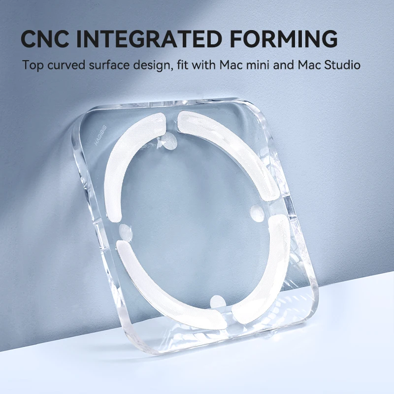 Hagibis-desktop Dustproof Stand para Mac Mini e Mac Studio Suporte Acrílico Transparente Refrigeração Dissipação de Calor Mount Acessórios - Imagem 5