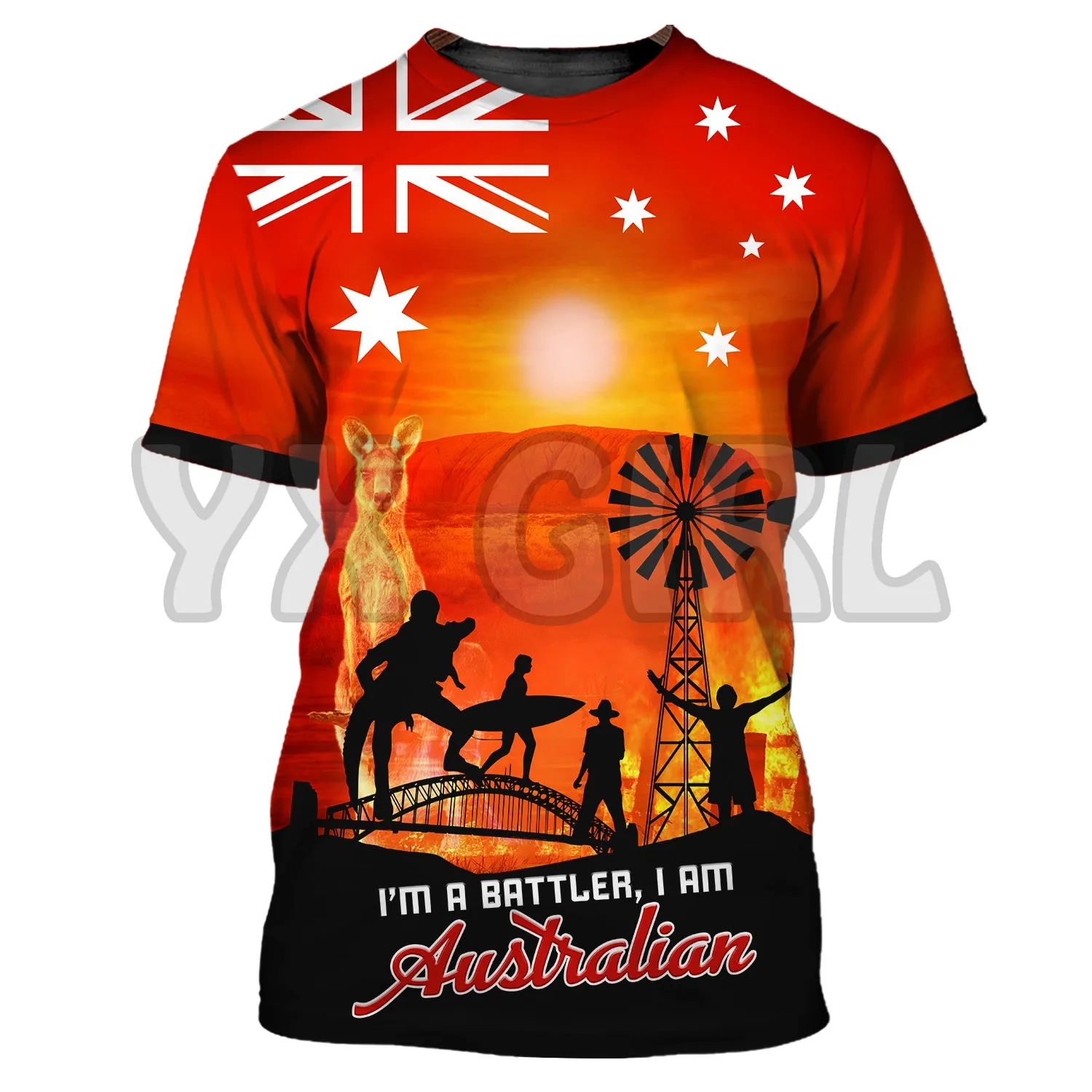 

2022 Summer Fashion Men Women t shirt I'm A Battler I Am Australian 3D All Over Printed T Shirts Tee Tops shirts Unisex Tshirt