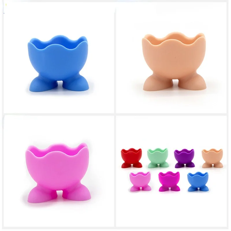 Silicone Egg Cup 5 Pcs Boiled Serving Tray Holders Stands Kitchen Tools Gadgets egg boiler mold cup,silicone egg poacher,egg poacher