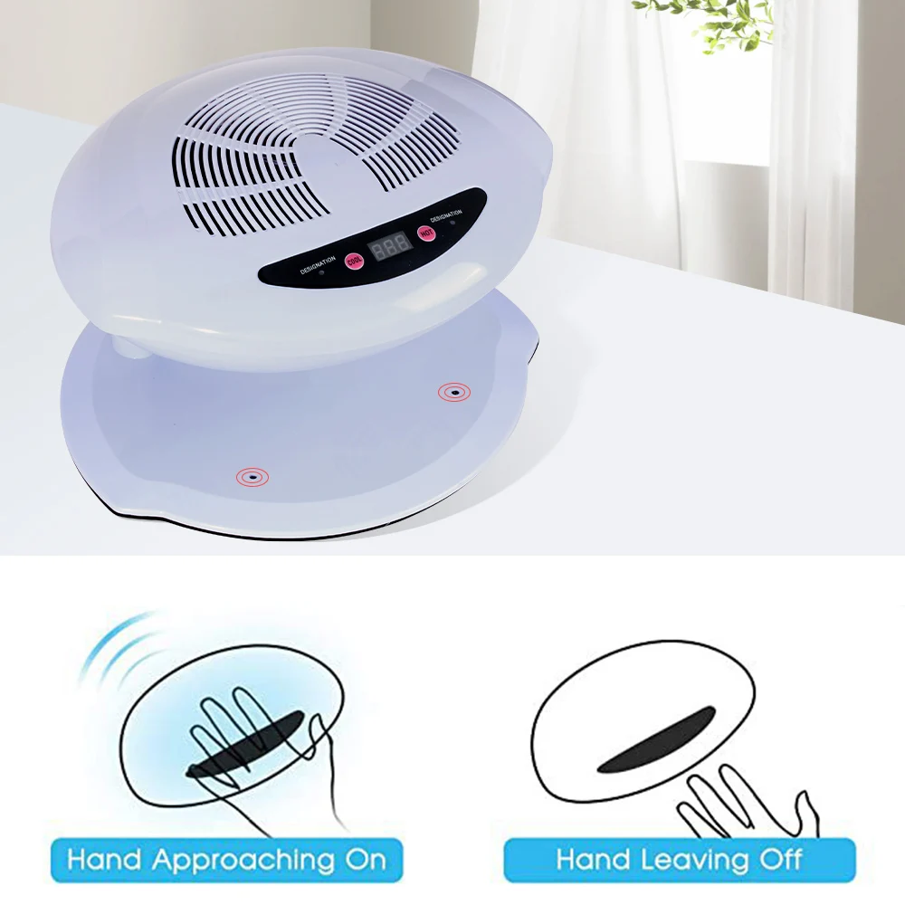 CNHIDS 400W Hot & Cold Air Blow Nail Dryer Warm Cool Nail Polish Drying Machine Fan Manicure Vacuum Cleaner Smart Sensor 3