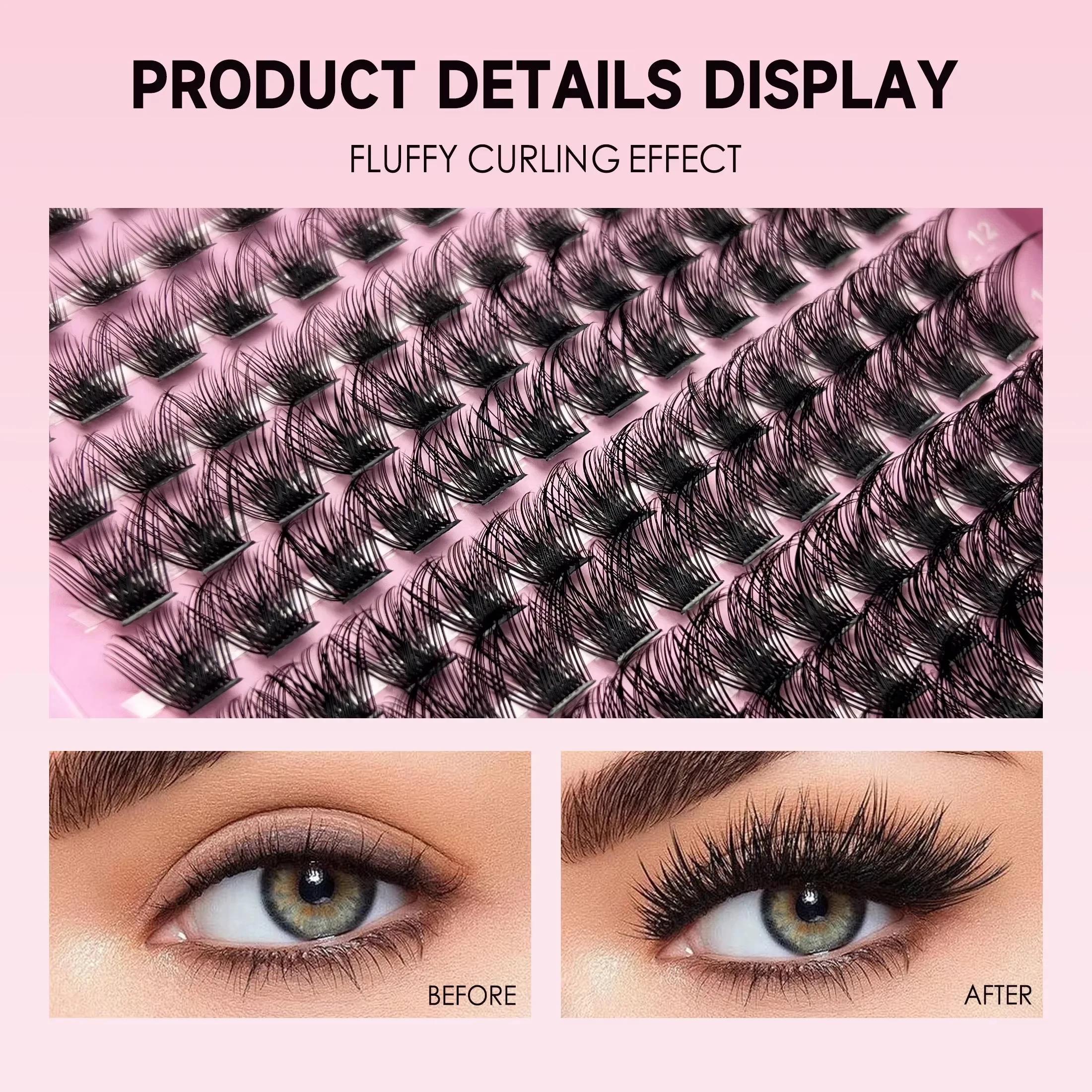 LASHVANA Lash Clusters Kit DIY Lash Extension Kit Individual Lashes Cluster with Bond & Seal & Remover EyeLashes Extension fake eyelashes lash extension kit eyelash set brow and lash kit