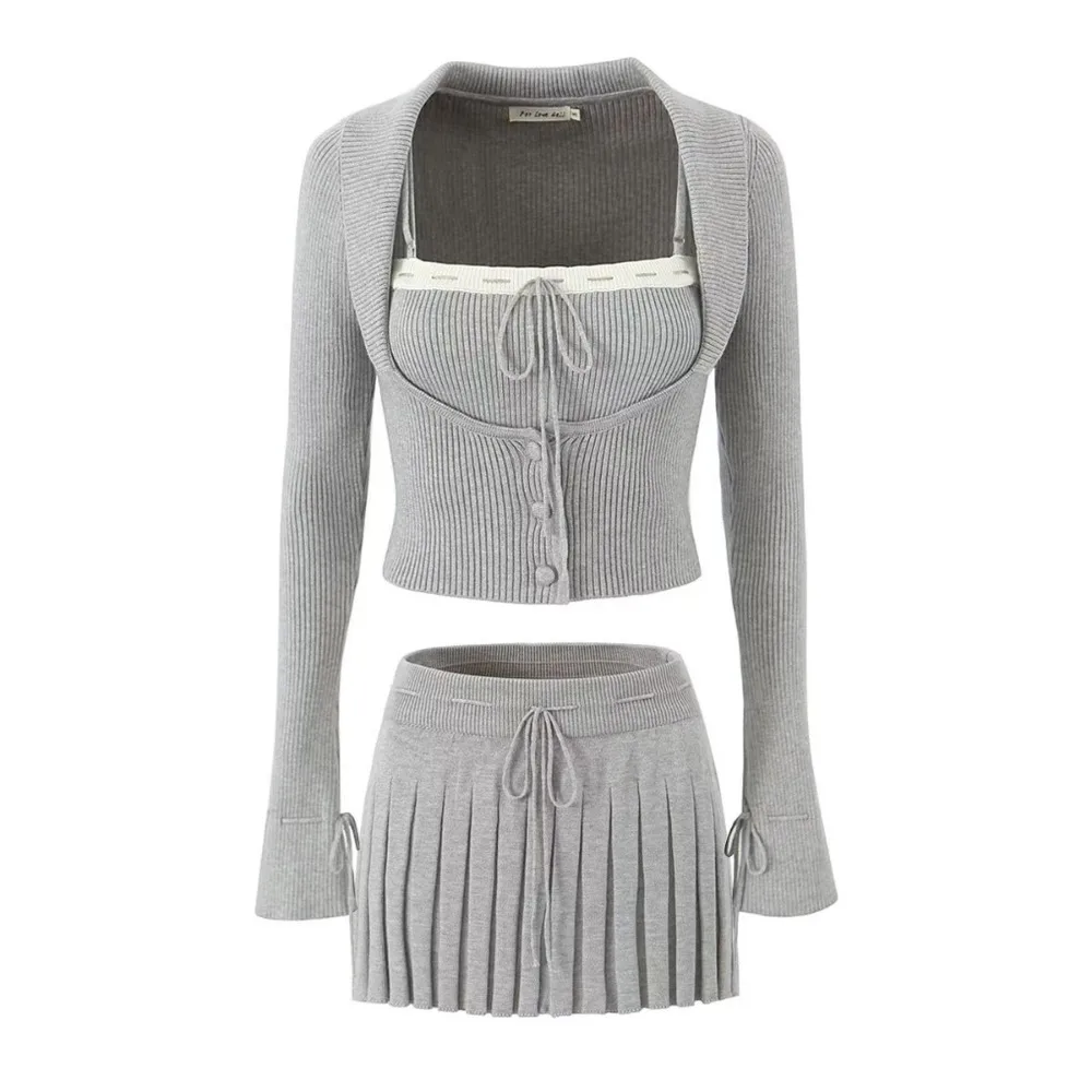 

Chu Sau beauty 2023 Women Autumn New Fashion Sweet Striped Chic Sashes Mini Skirt Sexy Elastic Waist Short Skirts Faldas Mujer