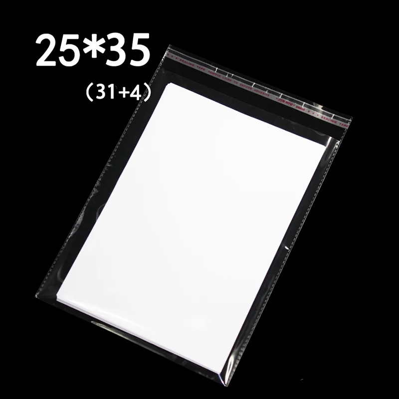 50pcs/set Width 25cm Storage Bags Clear Self Adhesive Seal Plastic Packaging Resealable Cellophane Opp Poly Bags Gift Bags 6
