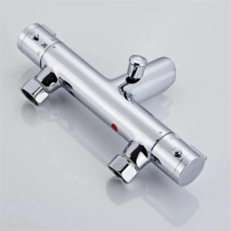Chrome Thermostatic Shower Faucets Bathroom Thermostatic Mixer Tap Hot And Cold Bathroom Mixer Mixing Valve Bathtub Faucet