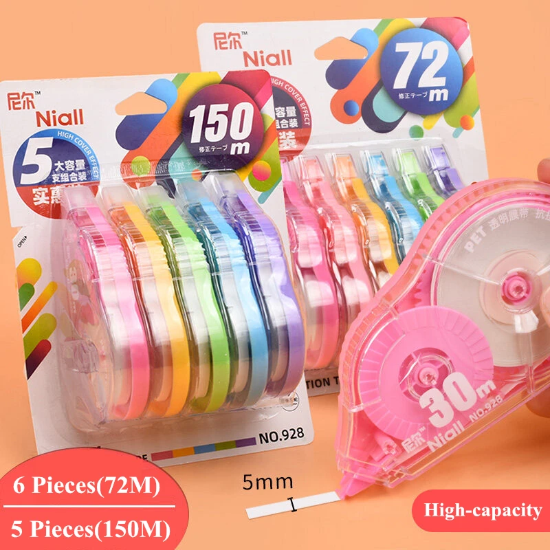 72m/150m Large Capacity White Out Correction Tape Set Student Kawaii Error Correction Erasers Student School Stationery Supplies