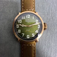 2024 New 45mm bronze fully automatic mechanical watch, waterproof watch, luminous pilot watch, retro fashionable men's watch 2