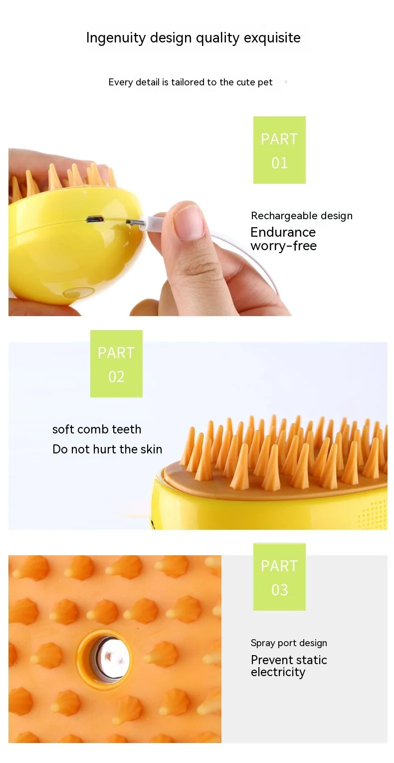 Title 5, Cat & Dog Pet Electric Spray Massage Comb Anti-...