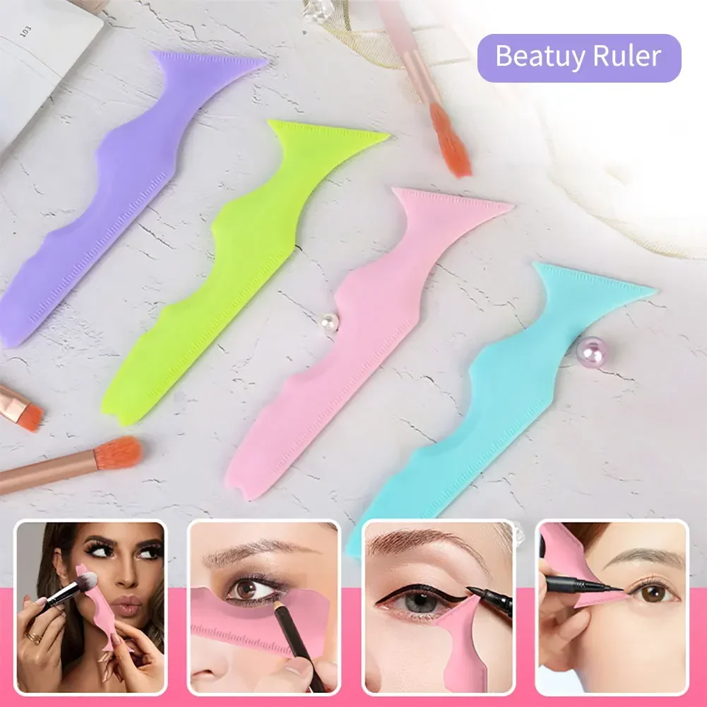 Resusable Silicone Eyeliner Ruler Eye Makeup Stencils Eyeliner Stencil Template Shaping Tools Eyelash Lipstick Beauty Rulers eyeliner stencil tool,makeup tools,eye makeup tools