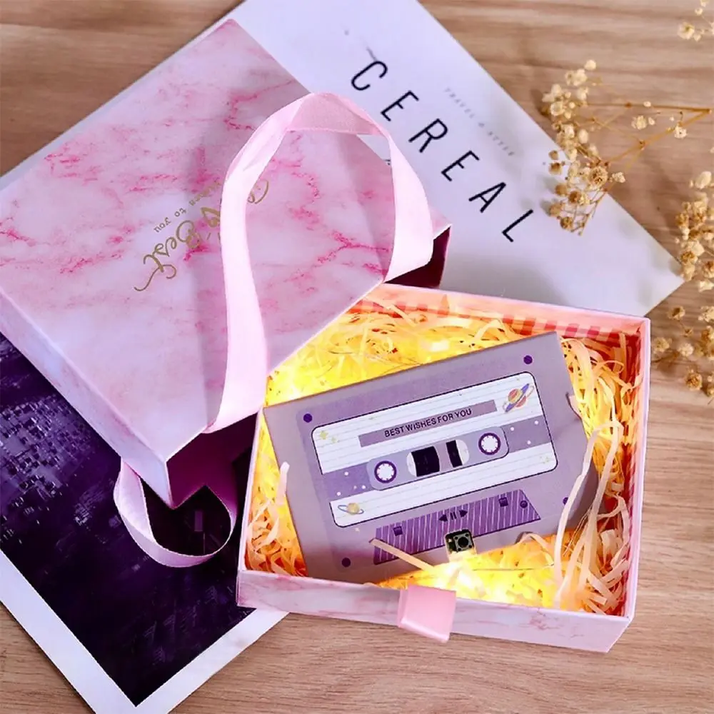 60 Seconds Recordable Greeting Card DIY Blessing Cassette Tape Greeting Cards Musical Audio Confession of Love