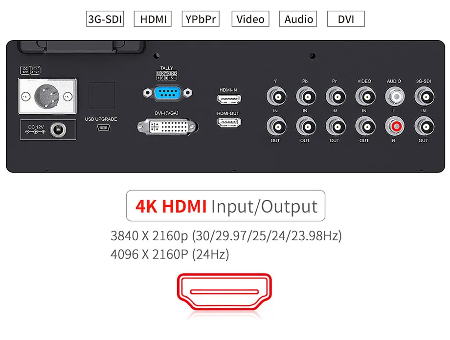 P173-9HSD-RM 17.3 Inch 1920x1080 Rack Mount Broadcast LCD Monitor with V Battery
