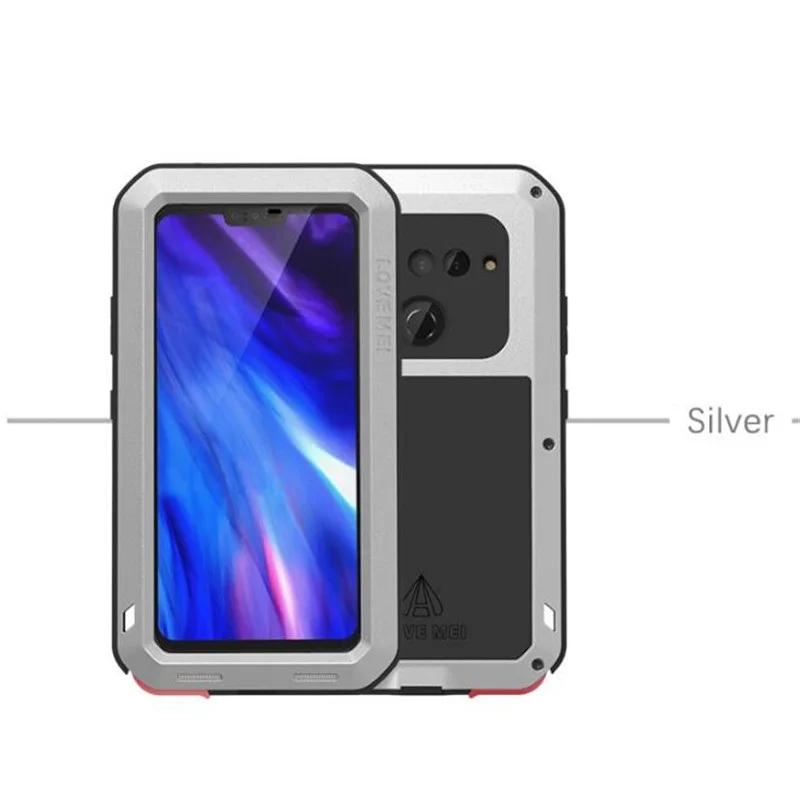 

Hot Brand Case For Lg V60 V40 G7 V30 V35 Anti-knocked Metal Aluminum Rugged Free Tempered Gorilla Glass Cover