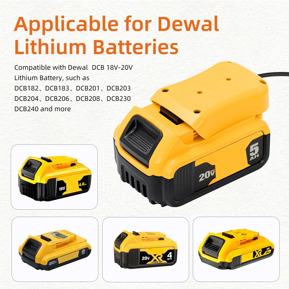 For Starlink Mini DC Power Cable For Dewalt 18V-20V Battery Adapter 18AWG Cable Plug and Play for Starlink Mini Accessories power adapter power cable