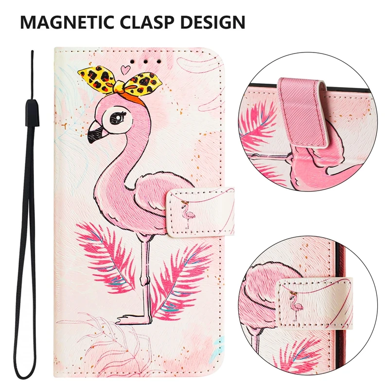 Stylish Painted Leather Wallet Phone Case Cover