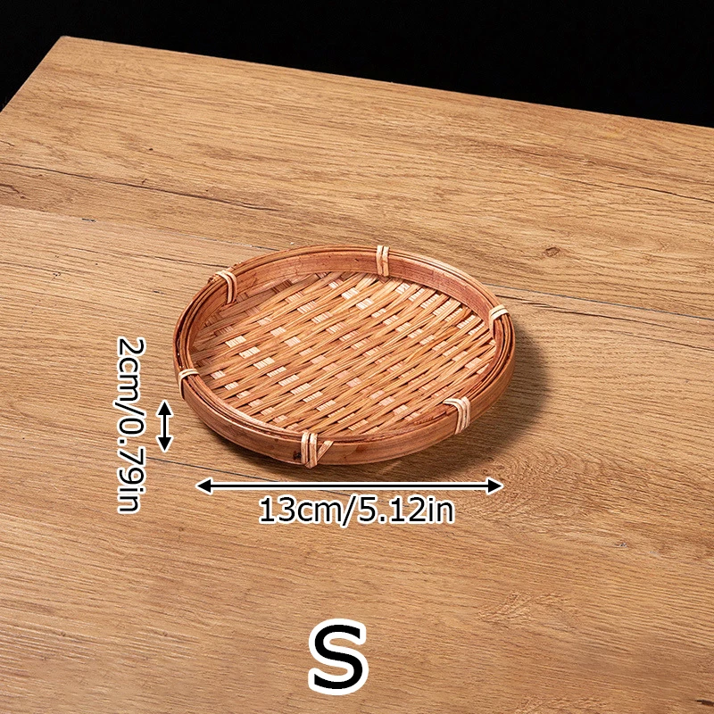 Bamboo Tray Drying Basket Food Pastry Serving Plate Storage Container