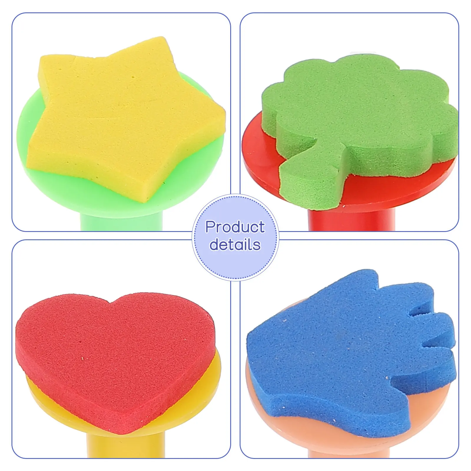 안전하고 부드럽고 가벼운 DIY 아트 공예 용품을 위한 5Pcs 페인팅 스폰지 스탬퍼 세트 수채화 아크릴 오일에 적합