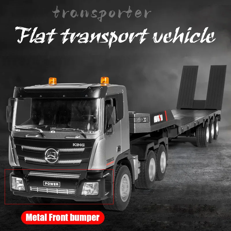 Huina 1318 Rc Truck Alloy 9Ch 1/24 83Cm Large Flatbed Trailer Remote Control Transport Truck Model Electric Toys for Boy Gift